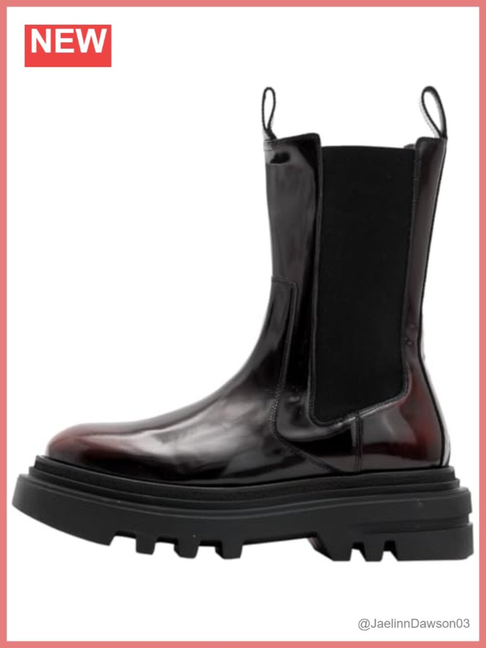 AllSaints Mid-Calf Chelsea Boots Women's Leather Ankle Boots with Elastic